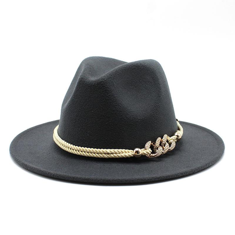 Church hat, woolen hat, men's and women's British jazz hat, big brim hat, women's autumn and winter top hat, felt hat.