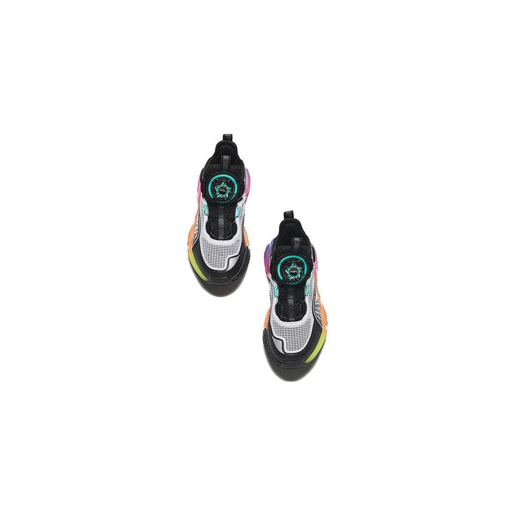 Anta Kids Irregular 3.0 Fabric Shock Absorption Non-Slip Wear-Resistant Low-Top Basketball Shoes Kids Basketball Shoes Gray 312339956-6