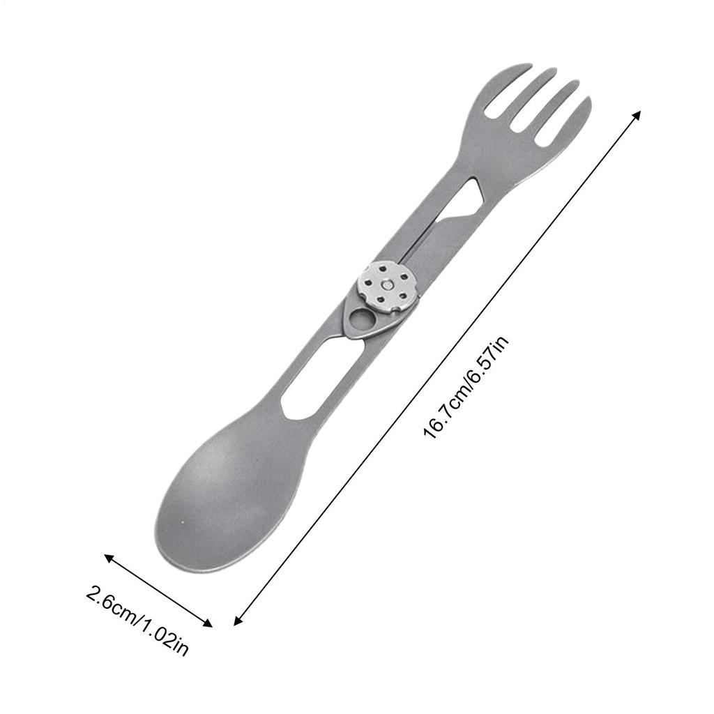 Titanium Rotating Spork Picnic 2-in-1 Folding Spoon And Fork Lightweight Camping Tableware For Barbecues Hiking Survival Picnic