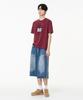 MOZMOZ Two Eight Pigment Crop Short Sleeve T-Shirt Burgundy