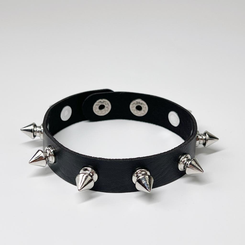Men Stud Punk Bracelet Gothic Style Hip Hop Multi Layer Wrist Band