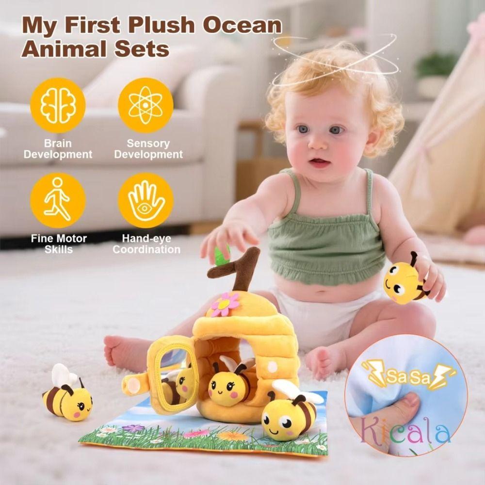 Fluffy Animals House Bee Doll Cartoon Bees Build Their Hives Simulated Farm Set Children Toy