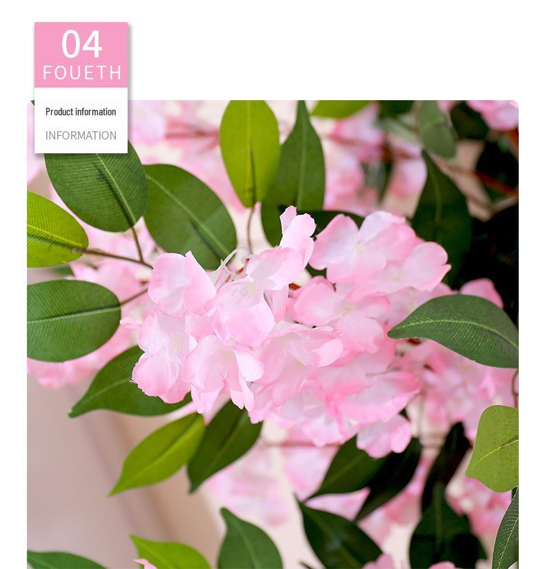 Artificial Cherry Blossom Branch Wedding Decoration - Silk Peach Blossom Vine for Indoor Living Room