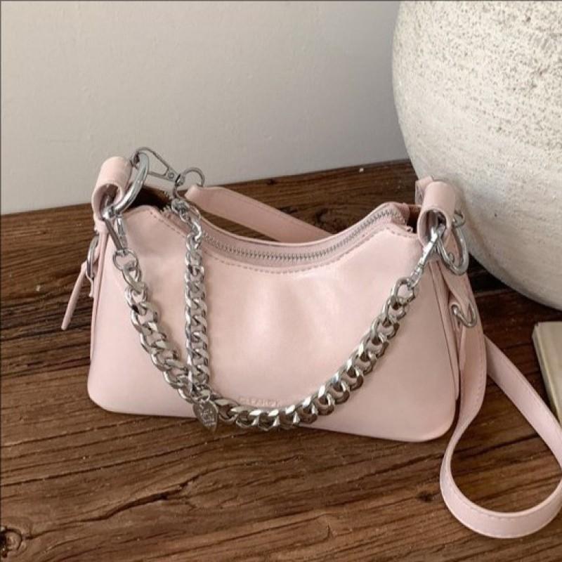 Stylish Crescent Crossbody Bag Women - PU Leather Mini Shoulder With Zip Daily Use Korean Japanese Fashion
