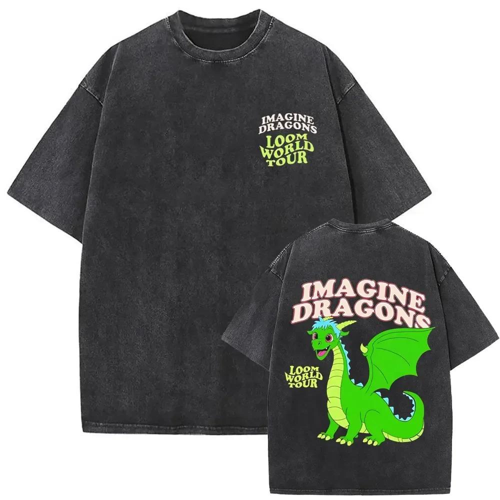 

Рок-гурт Imagine Dragons Loom Світовий тур 2026 Прана футболка Вінтажний стиль Чоловіки Жінки Готичні Оверсайз Футболки Унісекс Повсякденна Футболка XXXL рожевий