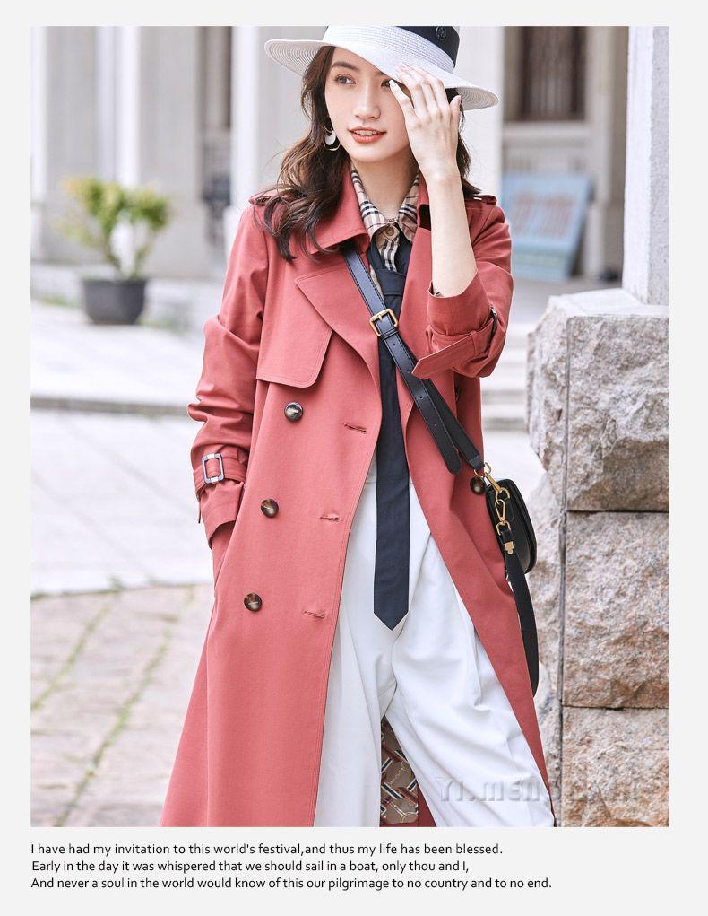 Temperamental Women's Mid-Length Trench Coat - Spring/Autumn 2025 British Style in Ink Green