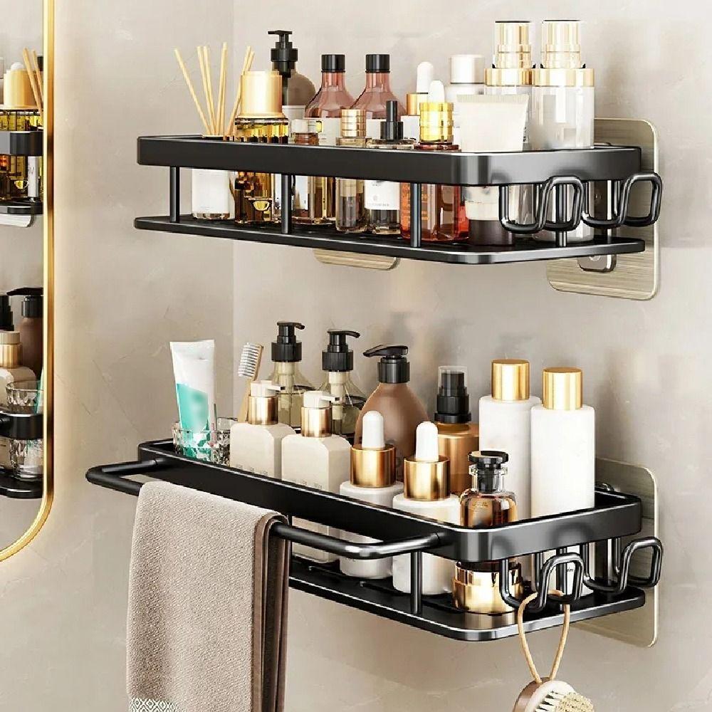 Waterproof Bathroom Storage Rack Rustproof Home Storage Organizer Wall-Mounted Shelf Rack  Home