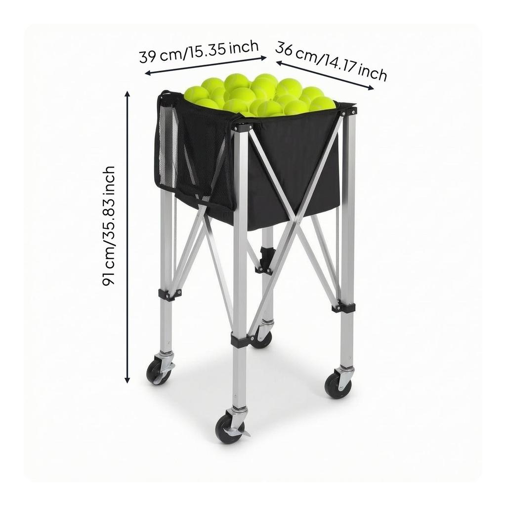 Tennis Ball Cart Long-Lasting Equipment Sturdy for Coaches, Athletes