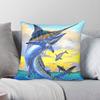 Blue Marlin Busting Tunas Pillowcase Polyester Linen Velvet Creative Zip Decor Throw Pillow Case Home Cushion Cover