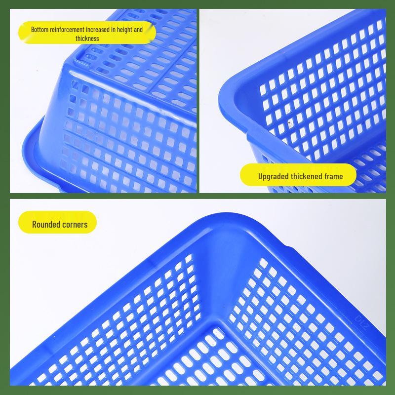 Large White Plastic Rectangular Kitchen Basket for Draining, Washing, and Storage
