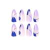 24 Pieces Fake Nail Patch French Nail Art Blue Purple Color Matching Nail Patch Press On Nail Patch