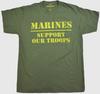 WeLoveFine Mens Marines Support Our Troops Green Shirt New Large