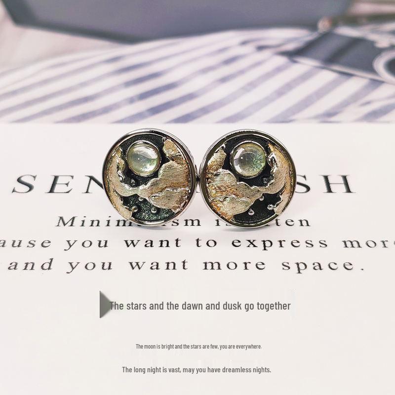 Trendy S925 Sterling Silver Moonstone Earrings: Fashionable and Versatile Design for Women 925 Silver
