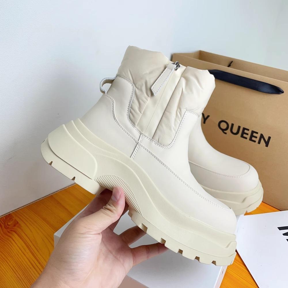 Fleece snow boots women's autumn and winter new versatile waterproof warm down boots thickened short boots cotton shoes