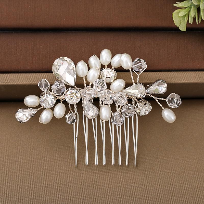 Crystal Pearl Small Hair Comb Hair Jewelry For Women Girl Decoration Comb Jewelry Hair Clips Comb