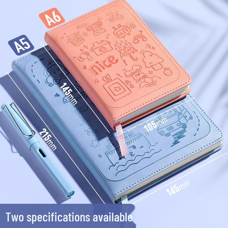 Large Cartoon Embossed Soft Cover Notebook - A5/A6 College Planner Diary