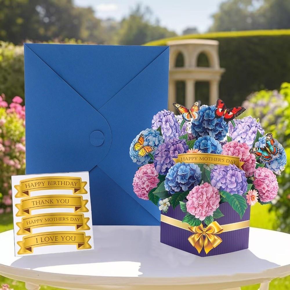New 3D Pop-up Style 3D Greeting Card Creative Handmade 3D Floral Card Romantic Paper Pop Up Card Valentine's Day