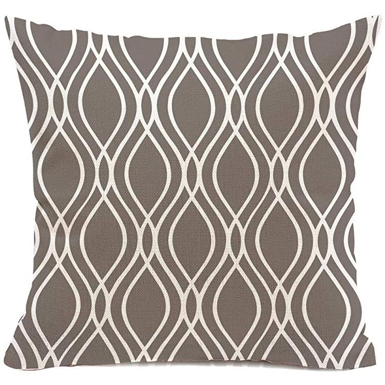 Striped Pillowcase Home Decoration Linen Pillow Cushion Waist Mat Sofa Pillowcase Geometric Abstract