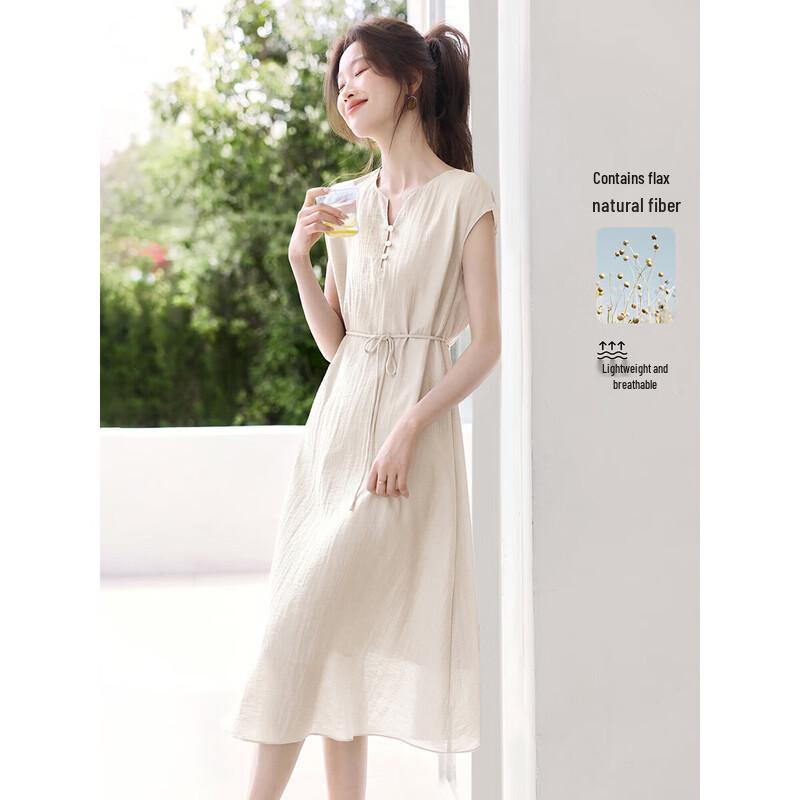 

Летнее макси-платье Mohan Yimei 2025 с V-образным вырезом и А-силуэтом 2XL