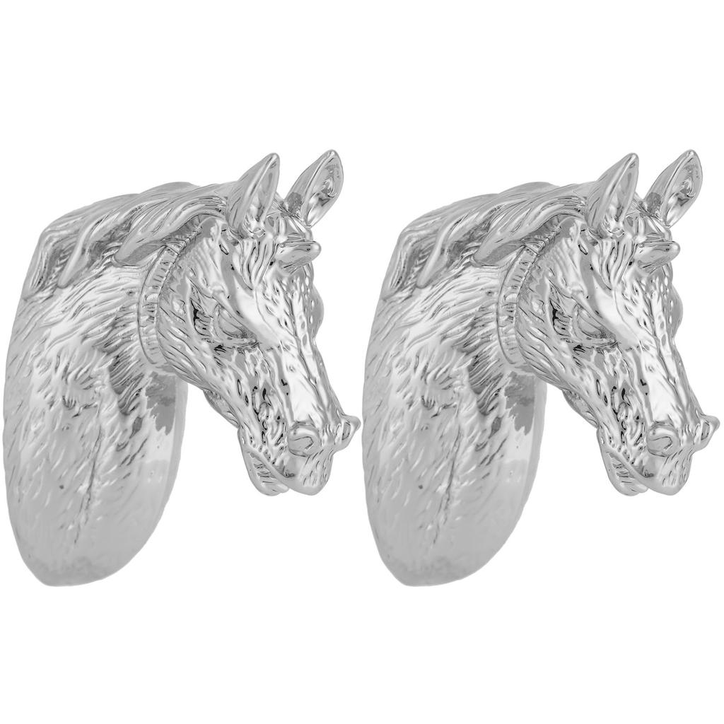 2 Zestawy Nowoczesne Stylowe Uchwyty Meblowe Koń Głowa Gałka do Drzwi Szuflady Szafy Kuchennej 3999 Srebrny