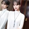 Crystal Necklace Femininity Versatile Fashion Sweater Chain Heavy Industry Clothes Accessories