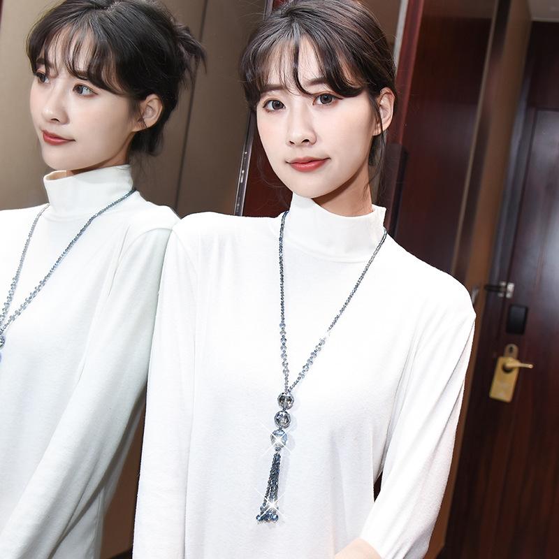 Crystal Necklace Femininity Versatile Fashion Sweater Chain Heavy Industry Clothes Accessories