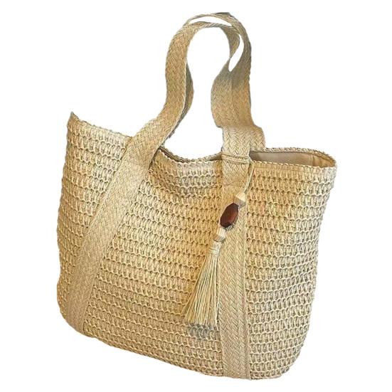 Woven Shoulder Bag, Large Capacity Tote Bag, Commuter Shoulder Bag, Summer Beach Tote, Lightweight Purse for Women Vacation Street Work
