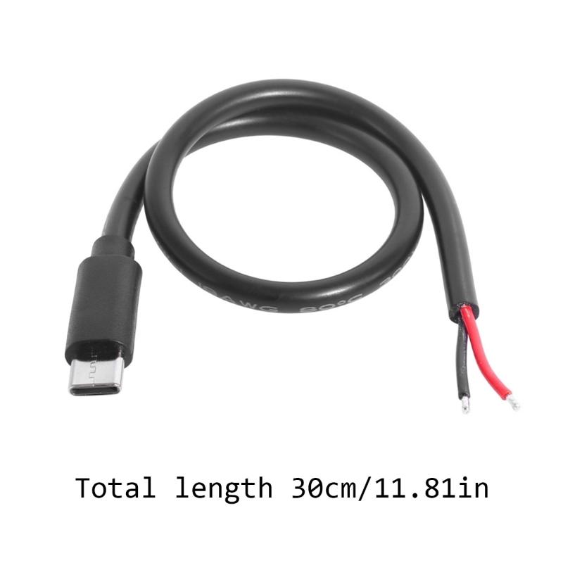 Universal Compatibility Type C Charging Cord Line Heavy Duty 2pin Adapter Wire 35W Power Supported 2Pin Open End