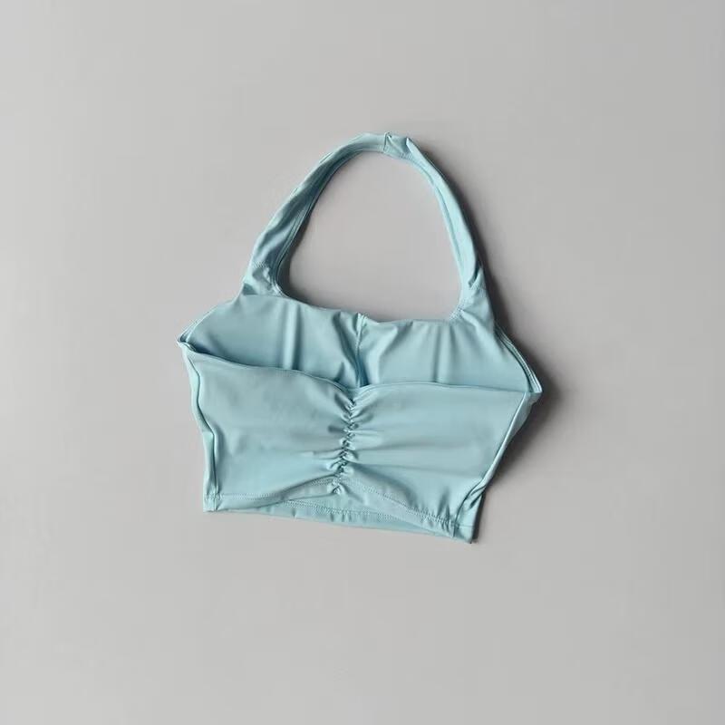 Женский спортивный бюстгальтер HANDUNYOU с лямкой на шее и вставками