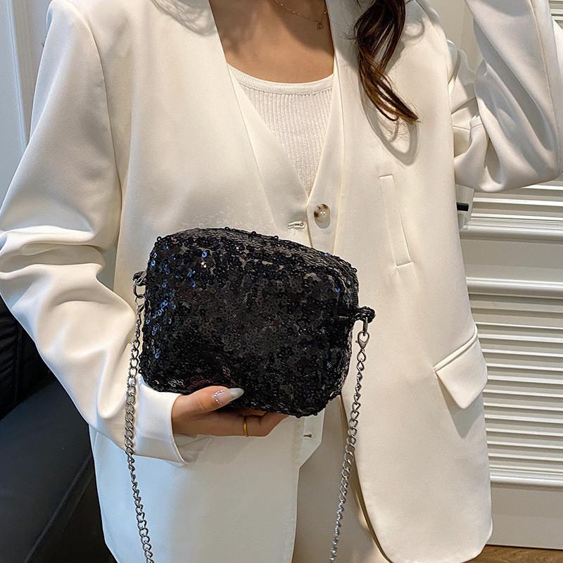 Stylish Sequined Shoulder Bag For Women In Silver Black And Pink Perfect For Casual Outfits