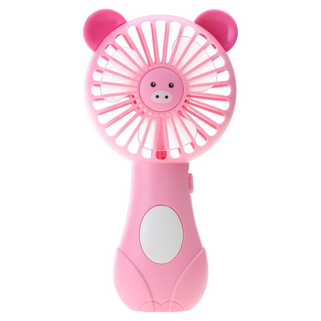 Mini Handheld Fan Cute Cartoon Animal Fans Soft Blades Battery Powered for Student Panda Kitten Mini Fan Portable