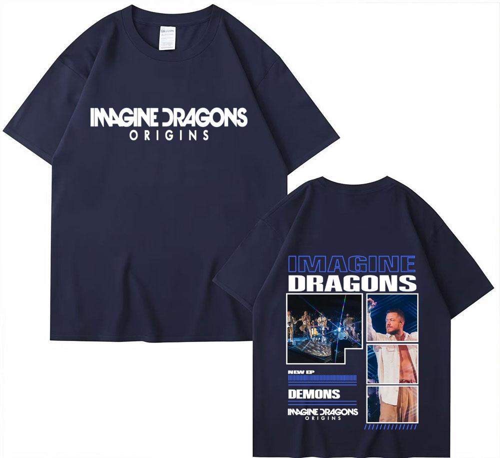 2025 Sommer Imagine Dragons Origins Album Tour Cover 100% Reine Baumwolle Bedrucktes T-Shirt Herren Vintage Oversized Komfort Lässig Y2k
