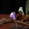 12 Pcs/box Handmade Simulation Pearl Hair Bird Creative Feather Bird With Claw Iron Wire Garden Decoration