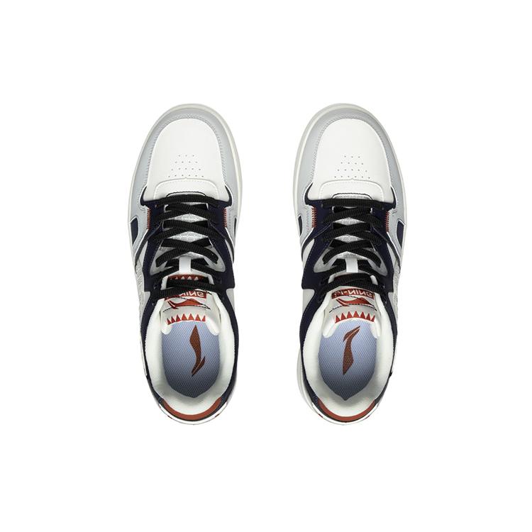 New LiNing Non slip Wear resistant Shock Absorption Low Top Skateboard Shoes White Black AGCR317-2