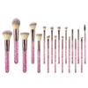 18-teiliges Glitzer-Kristallgriff-Make-up-Pinselset mit weichen Borsten, Foundation-Pinsel, mit Kosmetiktasche