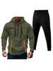 Men's Multi-Zipper Hoodie Sweatshirt & Sweatpants Set with Pockets