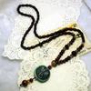 Custom Retro Elephant Pendant Necklace with Bodhi Seed Beads for Women