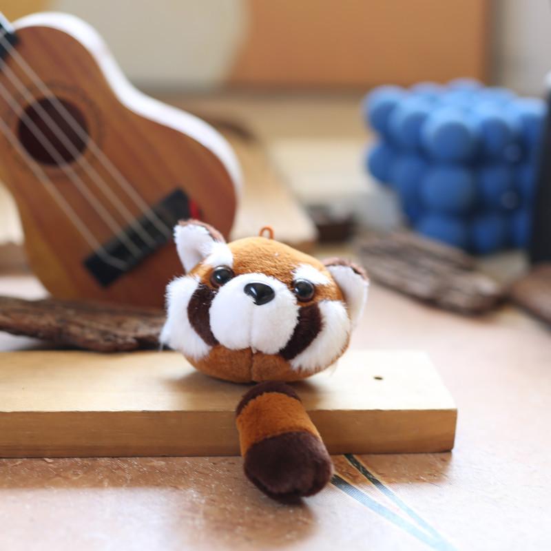 Adorable Cute Raccoon Plush Toy Keychain Soft Short Plush Panda Bag Charm