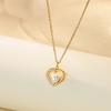 Love Necklace Female Versatile Design Sense K Gold-plated Titanium Steel Non-fading High-end Pearl Element Jewelry