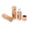 1Pc 3 mL Bamboo Wood Perfume Bottle – Refillable Stainless Steel Roll-On Applicator for Essential Oils and Aromatherapy