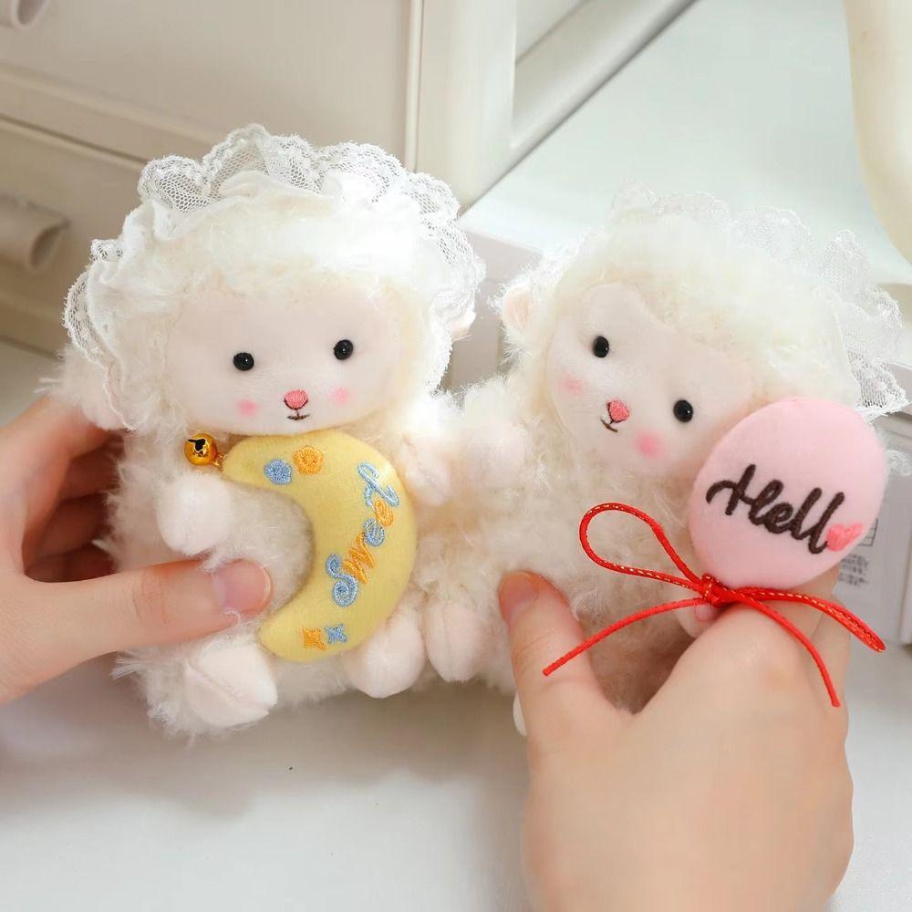 Cute Little Lamb Dolls Pendant Soft Fluffy Sheep Keyring Lovely Lamb Plush Keychain  Gifts