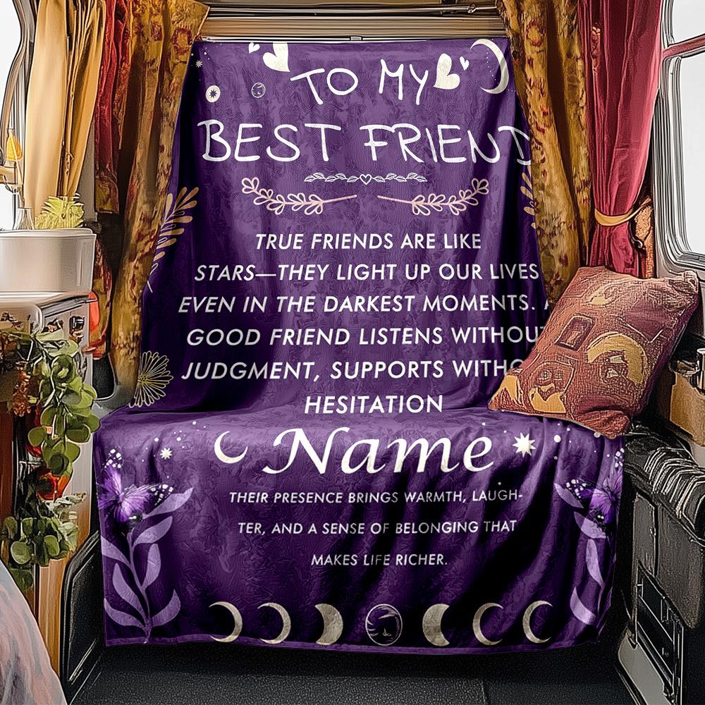 True Friends Light Up Lives In Darkness Blanketcustomize Your Name Lightweight Comfortable And Stylish Blanket For Travel Bed Home Chair Office Sofa