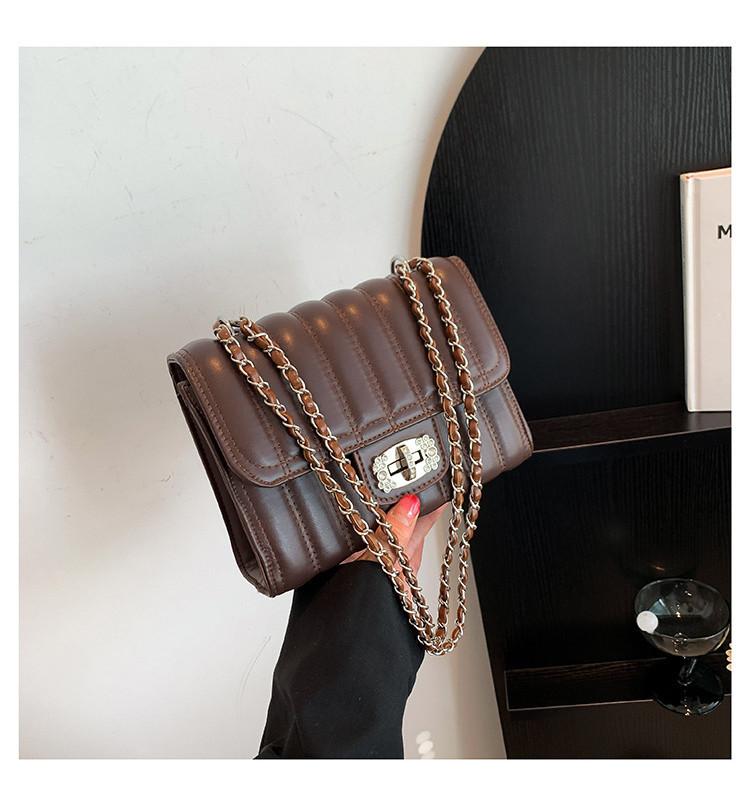 Elegant 2024 Trendy Chain Bag Small Square Handbag Perfect For Casual Outfits кофейный