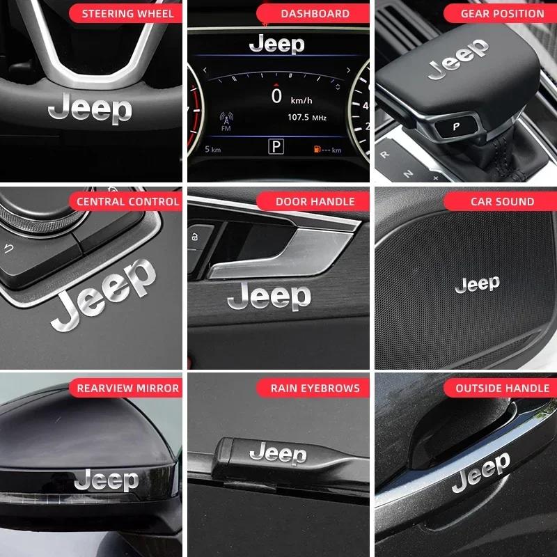 2/5/10pcs 3D Metal Car Decoration Sticker Badge Decal Auto Accessories For Jeep Renegade Wrangler JL JK Gladiator Grand Compass AMV1