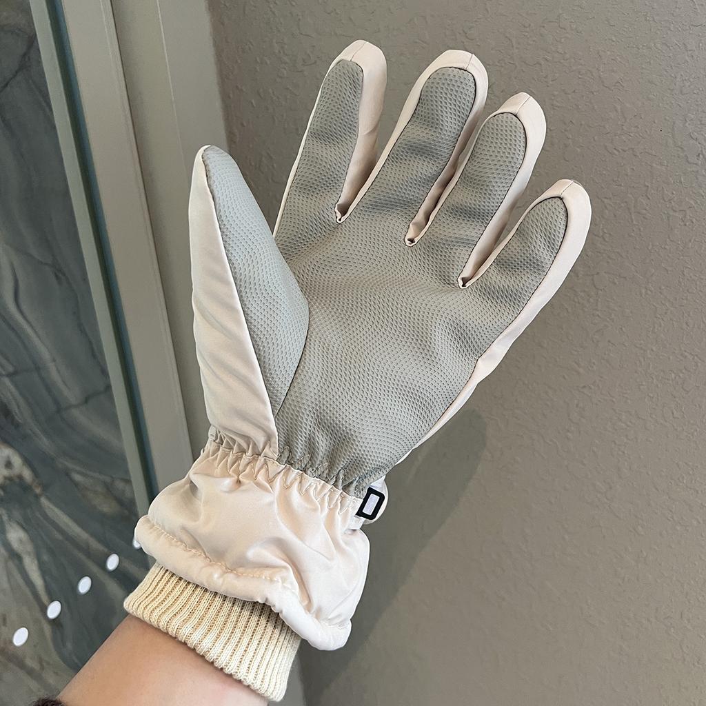 Skihandschuhe Winter Damen Vollhand Touchscreen 2025 Neu Samtverdickt Warm Kalt Outdoor Fahren Fünf Finger Tide