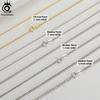 ORSA JEWELS Italian Handmade 1.2mm Chopin Chain Necklace Solid 925 Sterling Silver Man Woman Neck Chain Jewelry for Pendant SC53