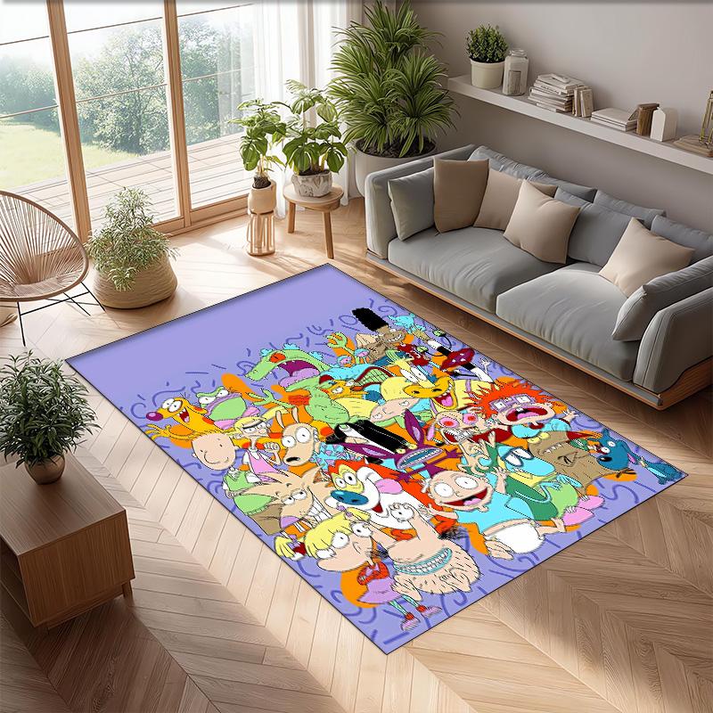 rugrats Printed Crystal Velvet Area Rug, Soft Anti-Slip Water Absorbent Floor Mat for Living Room Bedroom
