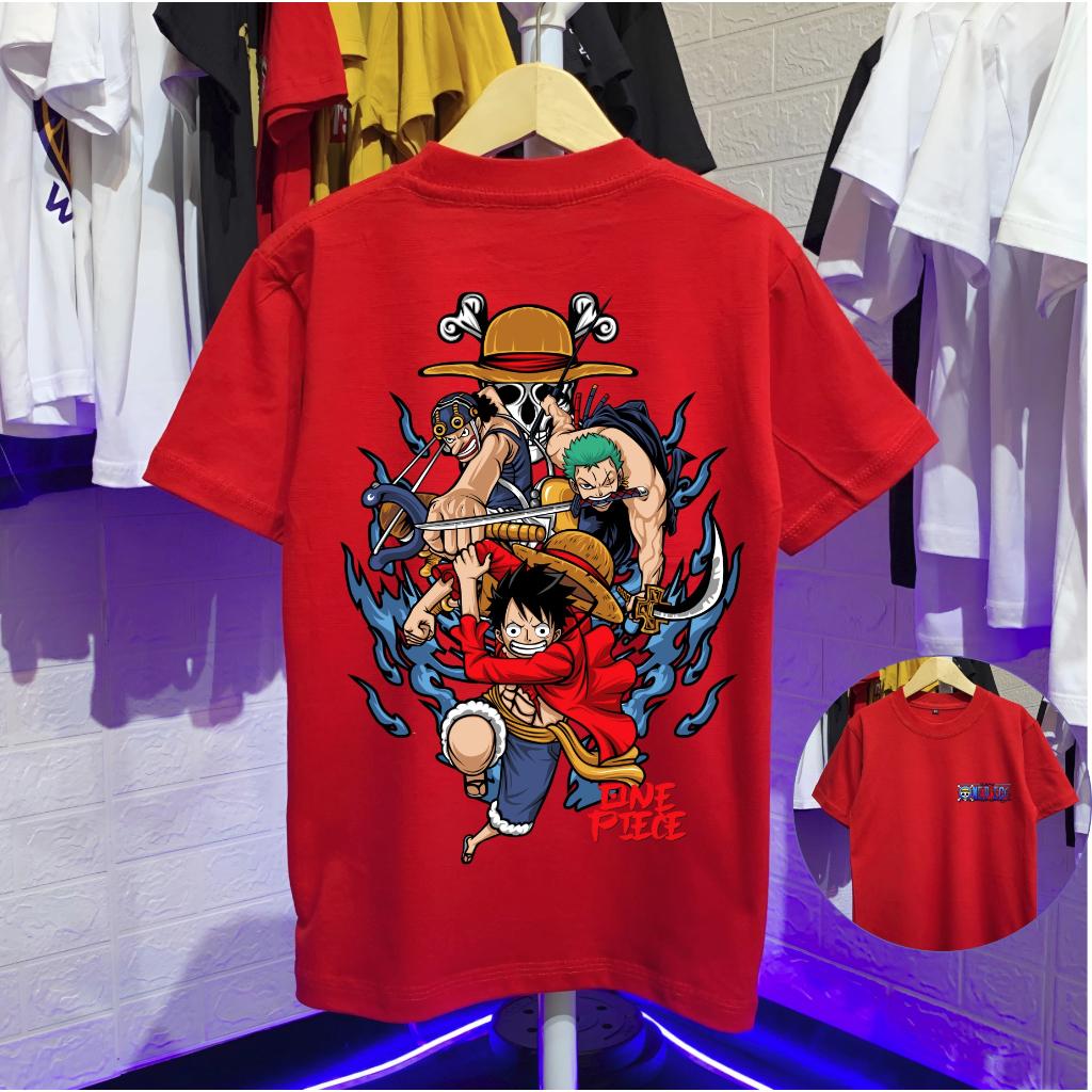 American Retro High-quality Animation ONE PIECE Luffy Team Summer New Retro Fashion Men and Women Streetwear