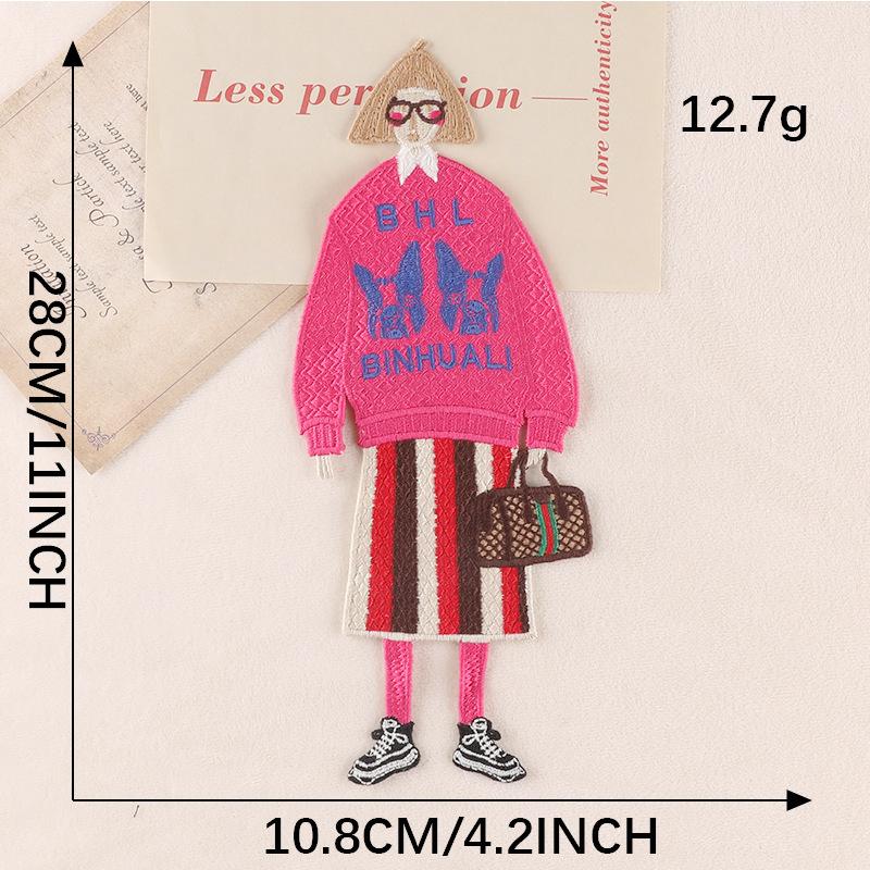 Duoku Computer Embroidery Cloth Label Cartoon Character Clothing Accessories Large Patch Water-Soluble Embroidery Cloth Sticker