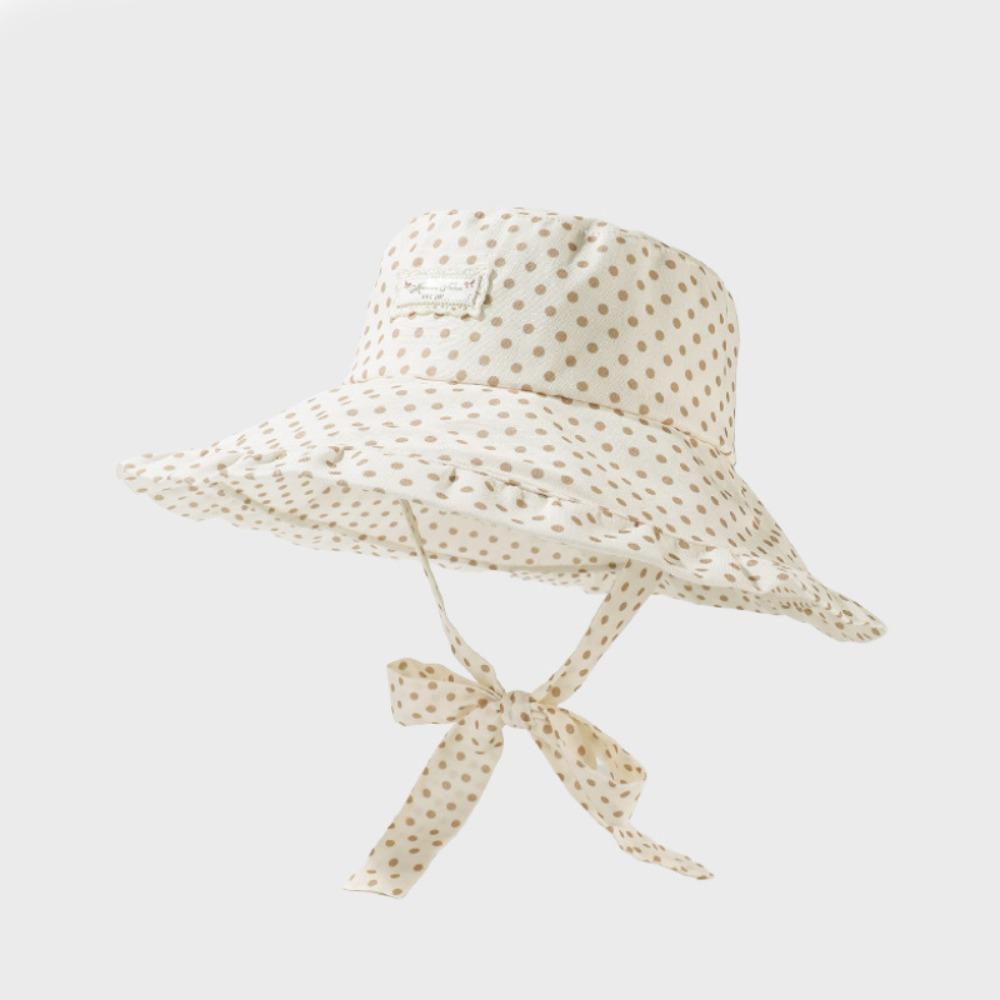 Polka Dot Women Fisherman Hat Ribbon Bucket Hat Casual Sunshade Hat  Summer